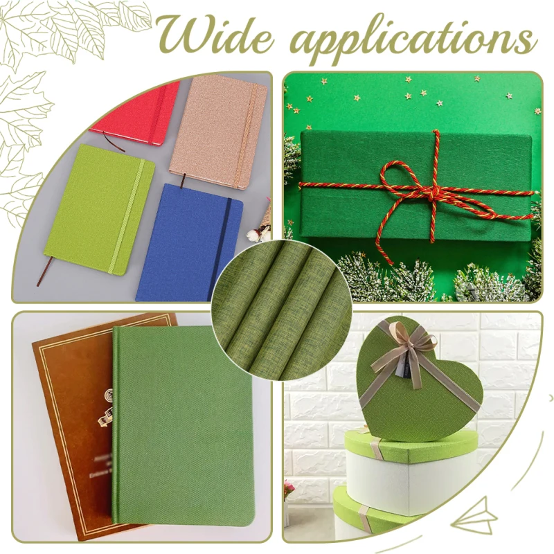 39.4x16.9 Inch Olive Book Binding Cloth Bookcover Fabric Surface with Paper Backed Book Cloth Close-Weave Book Cloth for Book