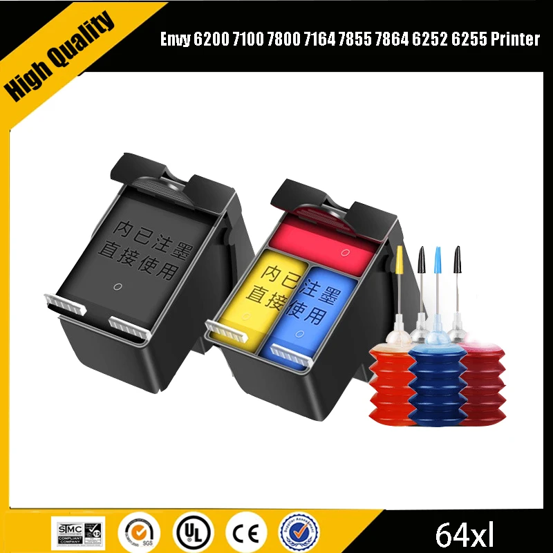 

einkshop 64 XL 64XL Remanufactured Ink Cartridge For HP64 for HP ENVY Photo 6200 6220 6222 7100 7120 7800 Inspire 7950e Printer