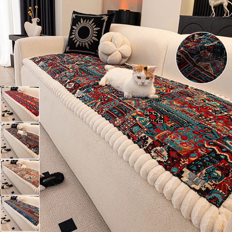 

New Thicken Living Room Sofa Pad Bohemian Style Non-Slip Sofa Cushion Cover Pet Friendly Couch Protector Home Decor Cubre Sofá