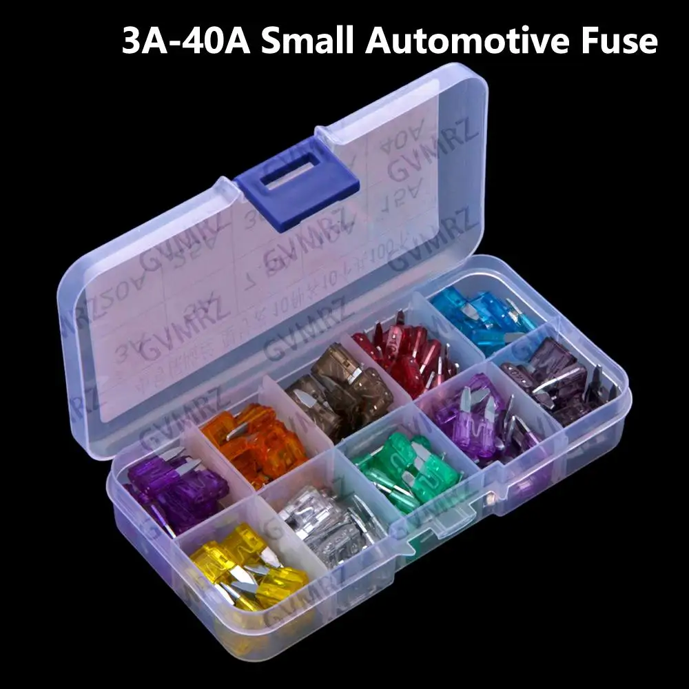 

100PCS 3A-40A Small Automotive Fuse Blade Mix Boxes 7.5A 10A 3A 5A 20A 30A 40A 10A 15A