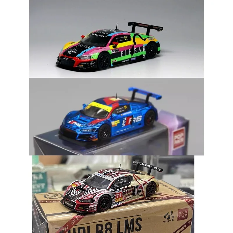 POPRACE 1:64 Audi R8 Macau GT LMS نموذج سيارة مصنوع من خليط معدني محاكاة، لعبة للأولاد، زخرفة قابلة للجمع للبالغين. #2