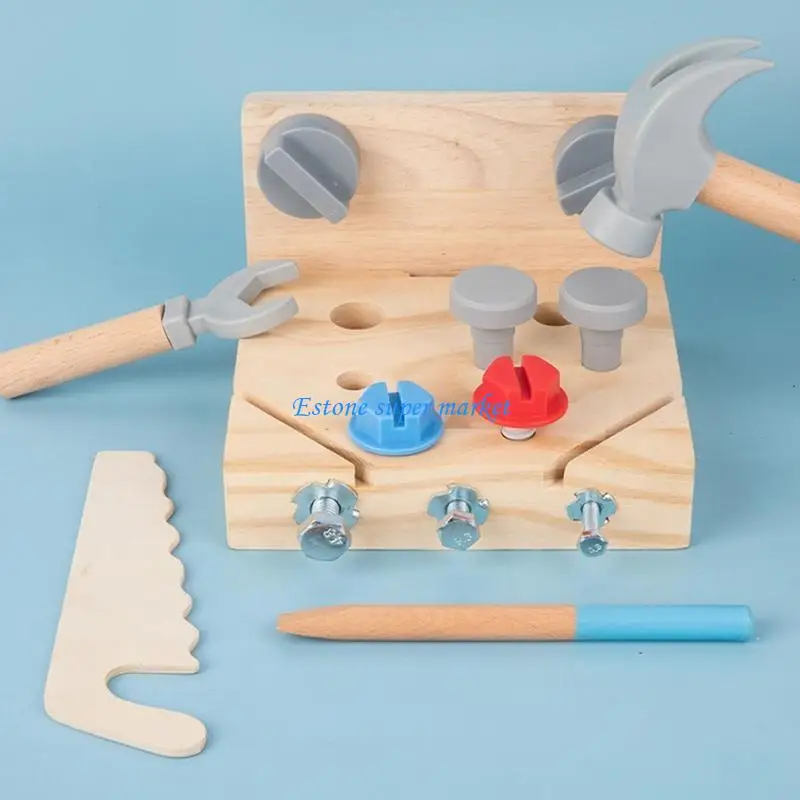 090b Kits à outils en bois avec Hammer Interactive Fitend for Play Indoor Board Game