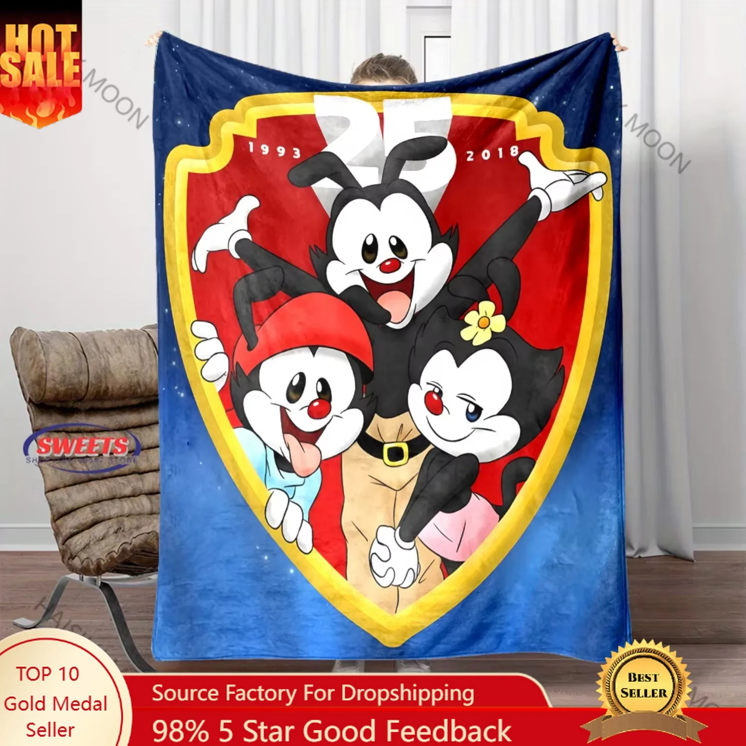 

Animaniacs Cartoon Soft Flannel Fluffy Throw Camping Blanket for Sofa Throw Thin Blanket Fashion Gift