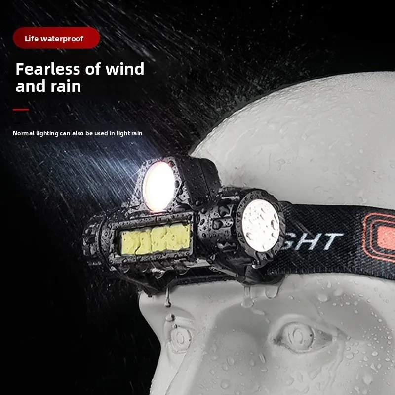 Headlamp: High-Brightness Head-Mounted Light for Night Fishing, Rechargeable, Waterproof LED Outdoor Mini Mining Light