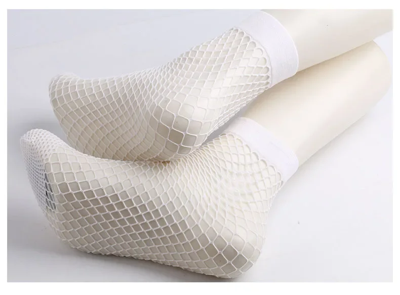 1 زوج فاسق النساء الفتيات مثير الأسود الجوف خارج تنفس شبكة صيد السمك الجوارب الإناث القوطية لمط قصيرة الجوارب الكاحل الجوارب #6