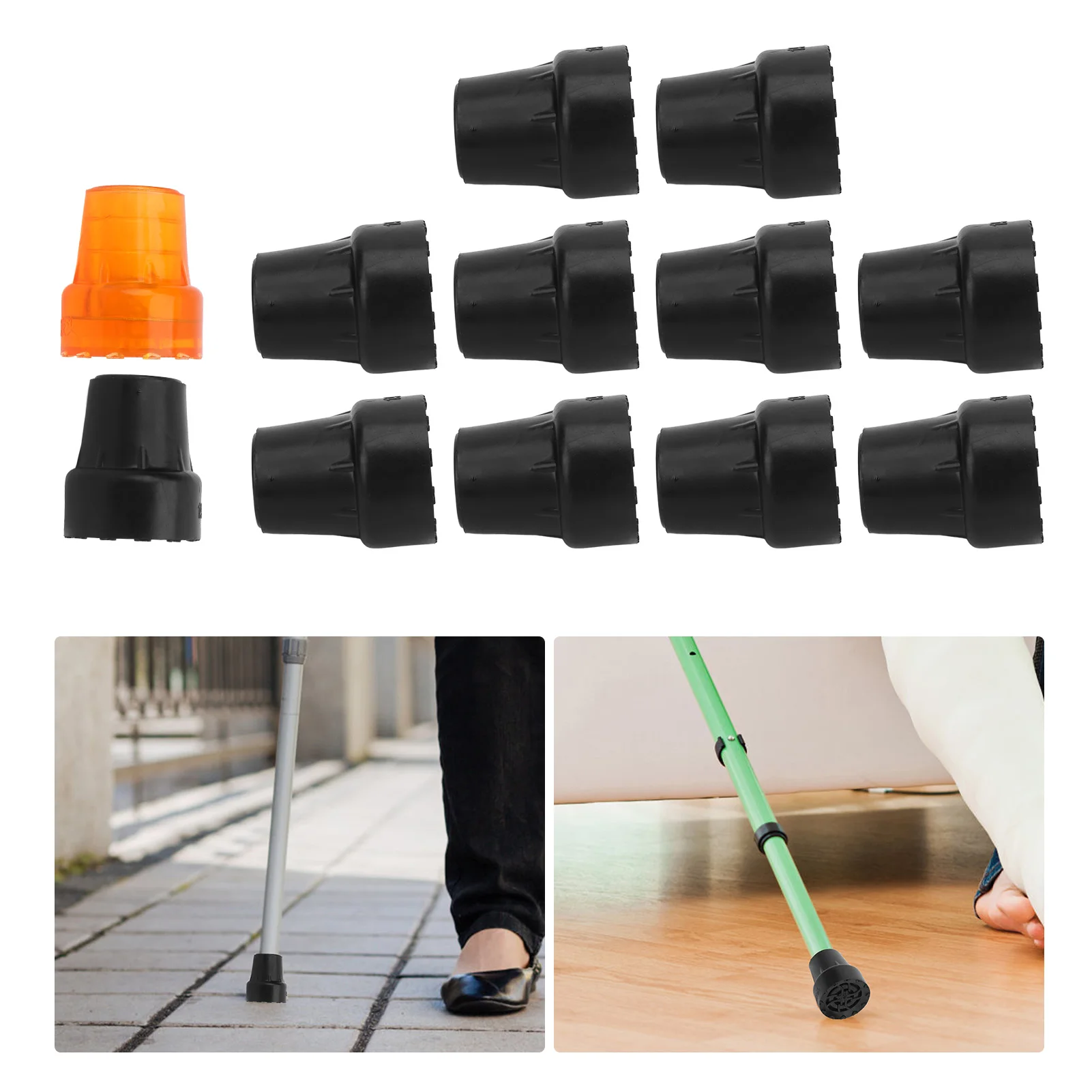 10pcs Crutch Tip Rubber 19mm Inner Diameter Slip Resistance Universal Heavy Duty Walking Cane Tip Replacement Cane Tip Cane Tip