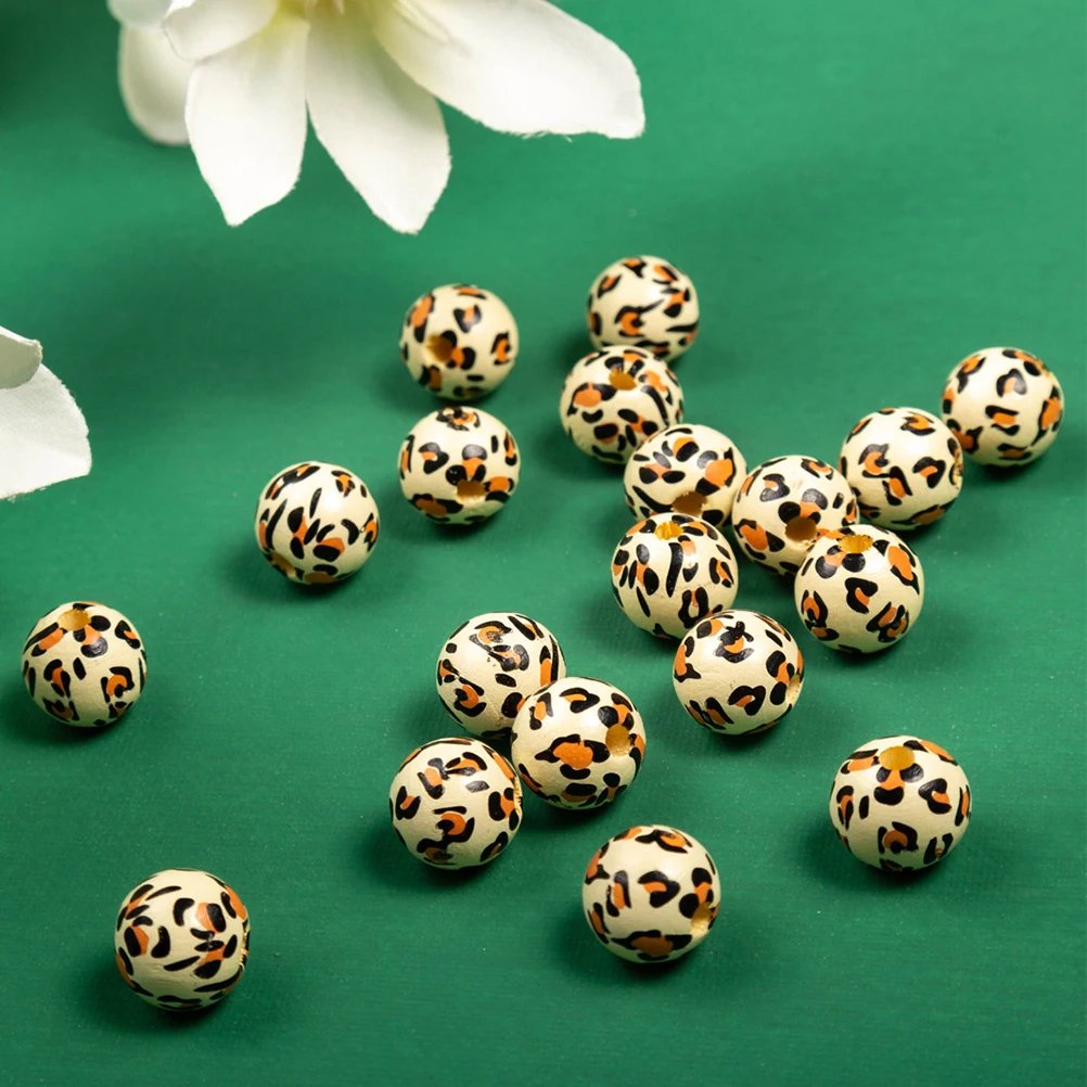 

100 Pcs Wooden Beads Multicolor DIY Craft Jewelry Making Supplies Bracelet Accessories Loose Beads for Hair Decor
