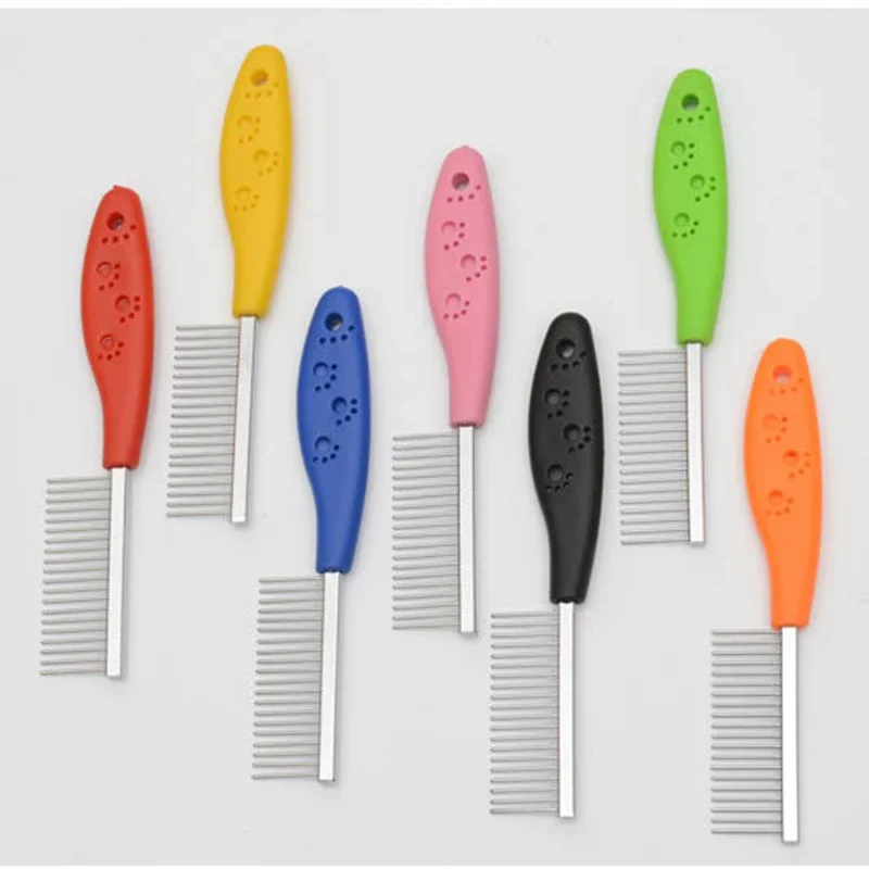 Stainless Steel Pet Comb Dog Pet Hair Brush Pet Grooming Comb Dog Bath Cat Removal Dead Skin Cleaning Supplies Dog Combs 1Pcs