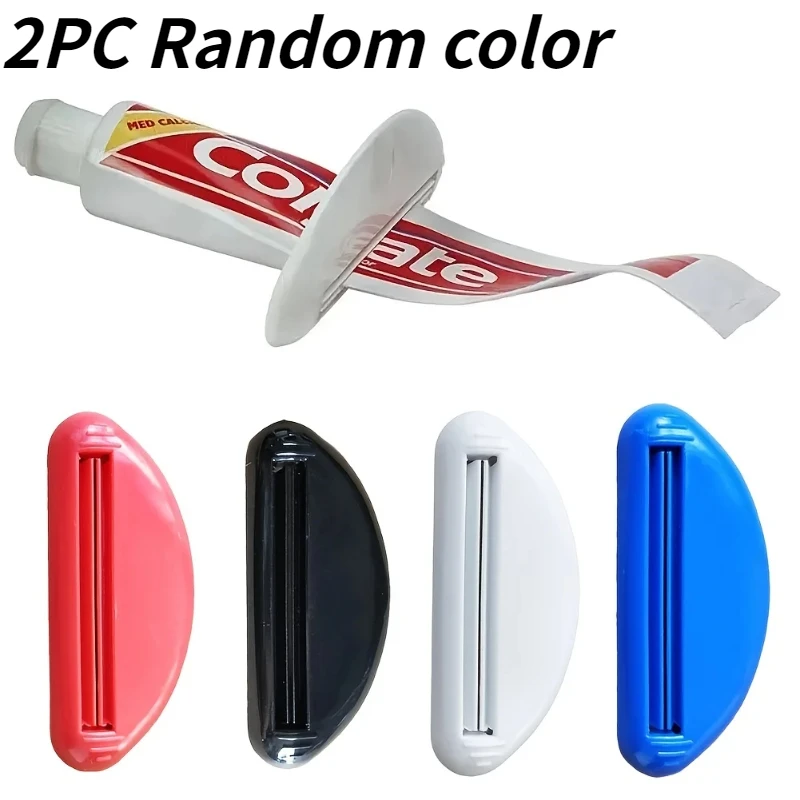 2PCS Manual Toothpaste Squeezer Multifunctional Tube Clip Facial Cleanser Dispenser Bathroom Accessories Random Color