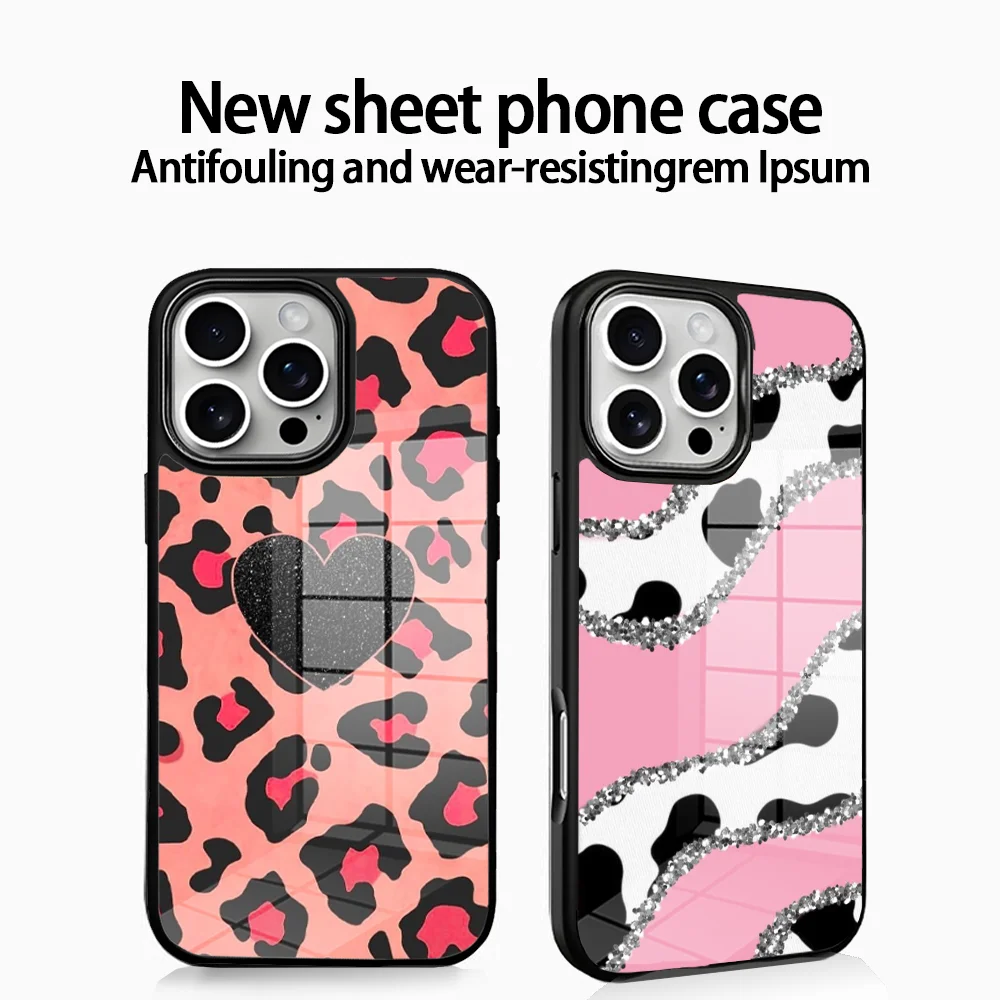 

Cow Pattern Leopard Print Phone Case For IPhone16 15 14 13 12 11 Pro Xs Max Mini XR X 7 8 Plus Luxury Mirror Hard Funda