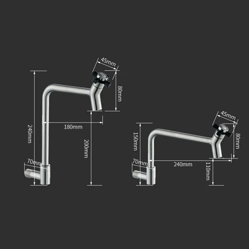 Kitchen Faucet Wall Mounted Sink Tap Rotatable Cold Water Kitchen Faucet Single Lever Household Bathroom Wash Basin Faucet