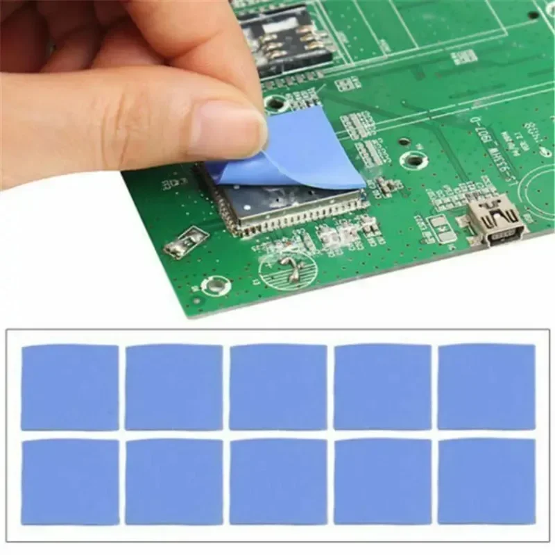 100 pz 100*100mm Dissipatore di Calore Pad Termico CPU Dissipatore di Calore di Raffreddamento Conduttivo Pad In Silicone Pasta Processore accessori