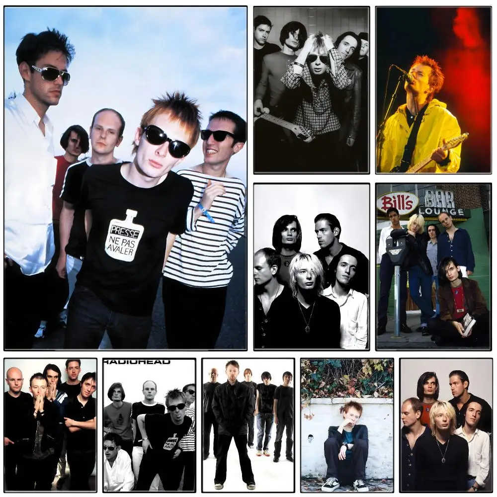 British Rock Band R-Radiohead Poster  Self-adhesive Art Waterproof Paper Sticker Coffee House Bar Room Wall Decor