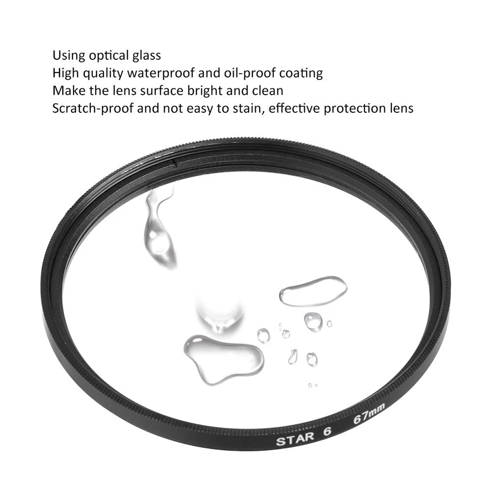ستار لاين ستار عدسة مرشح التصوير 6 خط مرشحات الكاميرا المتغيرة 37 40.5 43 46 49 52 55 58 62 67 72 77 82 مللي متر ل DSLR