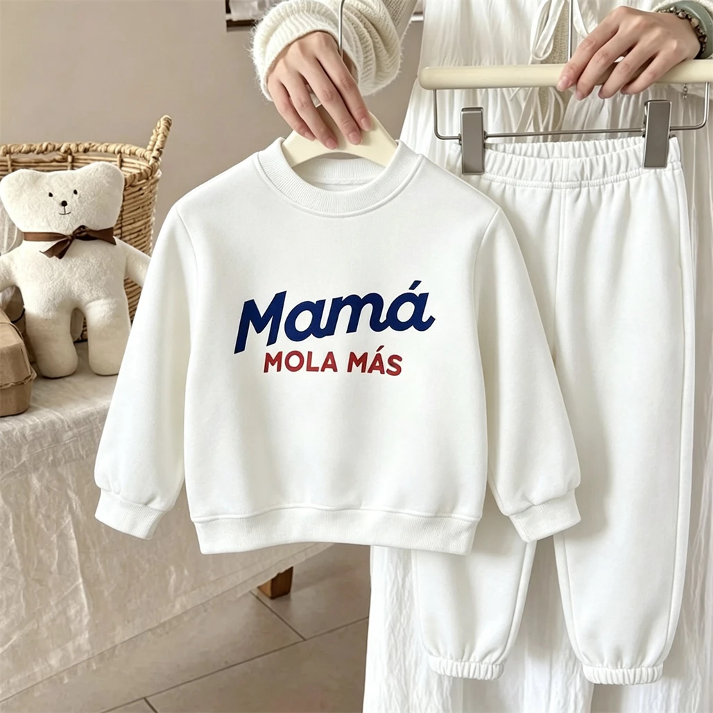 1-6Age Kids Cartoon Sweatshirt Outfits Printed Hoodie+ Sweatpants Two Piece Set Baby Boys Girls Lovely Pullovers Loose Pant Sets
