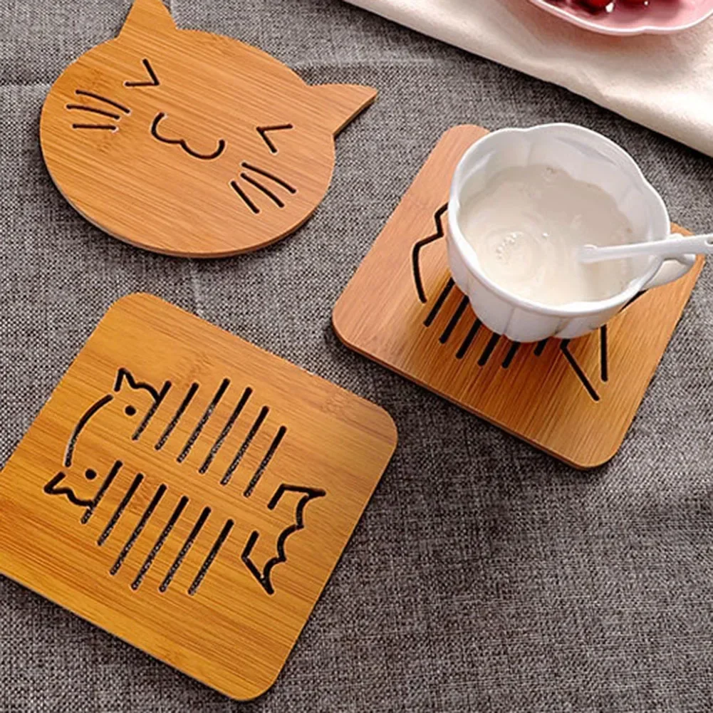 1 PCS Bamboo Heat Resistant Trivet Mat Hot Pot Holder Teapot Trivet Pad Coaster Table Placemat Coffee Tea Cup Holder