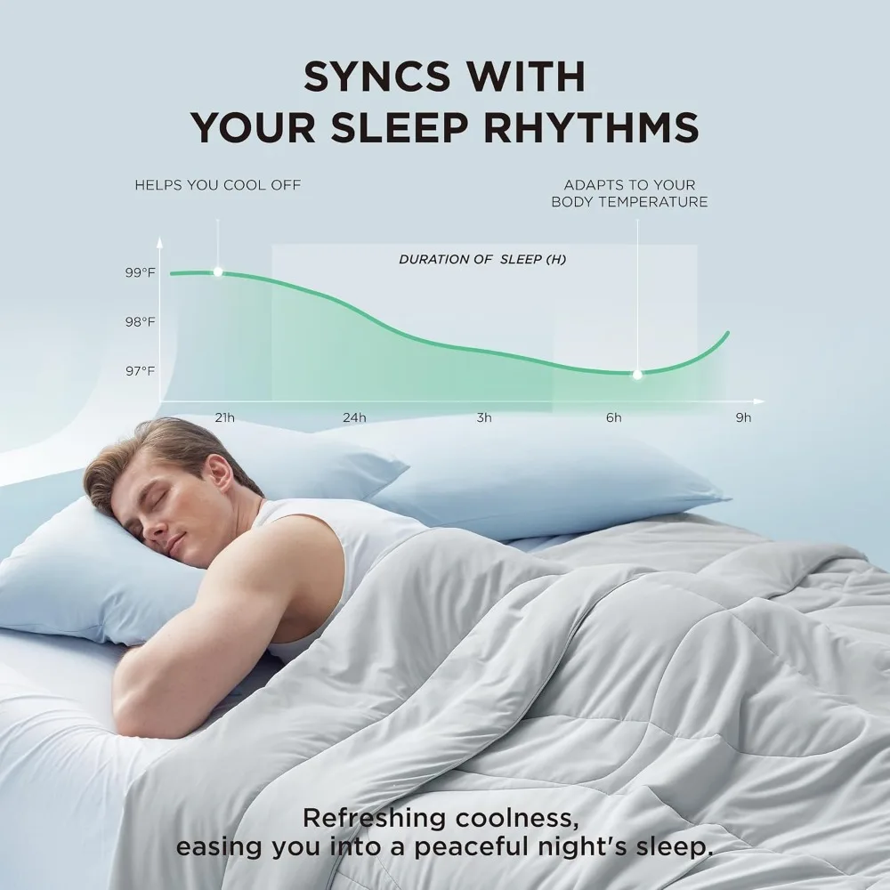 لحاف تبريد بحجم كال كينج - بطانية خفيفة الوزن على الوجهين للنوم الصيفي، مثالية للنوم الساخن #2