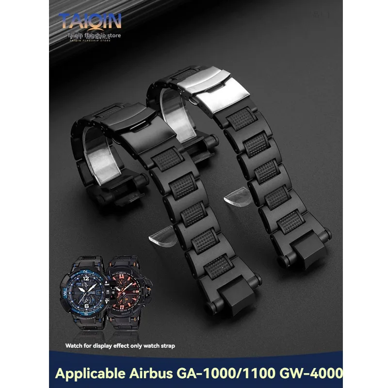 GA-1000 Resin steel Watchband For Casio G-shock GW-A1100 GW-4000 GW-A1000 G1400Watch Strap Mens Sport Wristwatch Bracelet