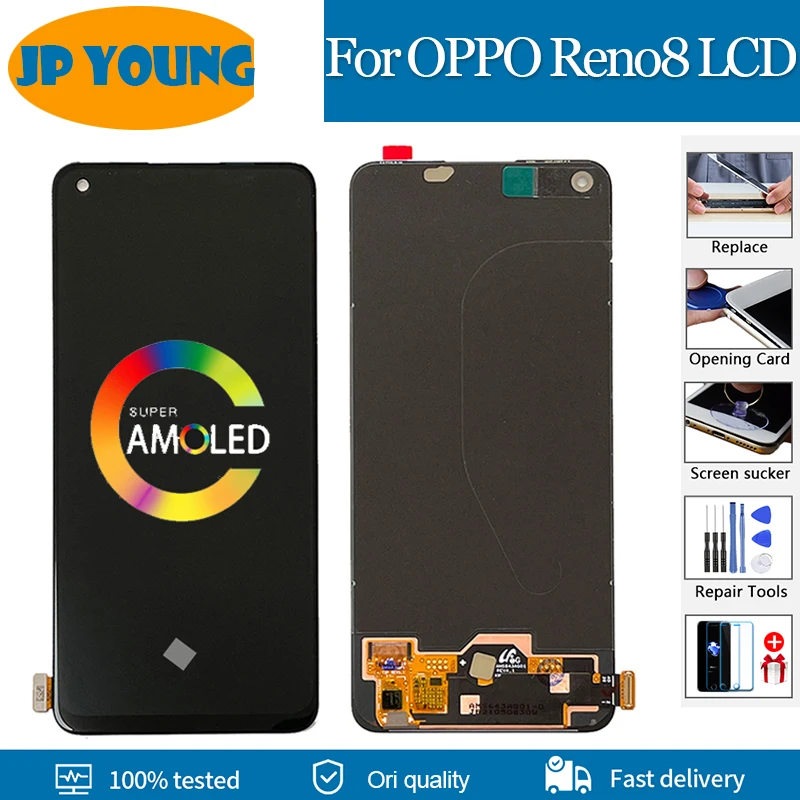 

6.43'' Original AMOLED For OPPO Reno8 lcd Display Screen Touch Panel Digitizer For OPPO Reno 8 4G CPH2359 CPH2457 lcd