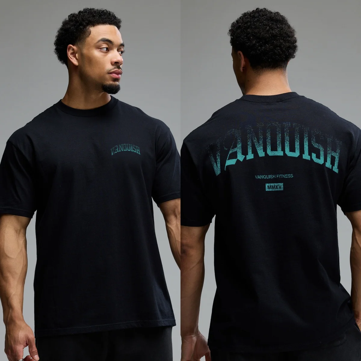 GYM REVOLVE FADE BLACK OVERSIZED T SHIRT High-end Luxury Unisex Style Both of Men and Women