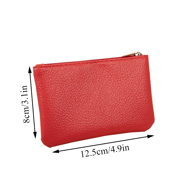 Fashion Mini Wallet for Women Solid Color PU Soft Leather Short Wallets Coin Card Holder Small Change Storage Bag Female Purse image 5