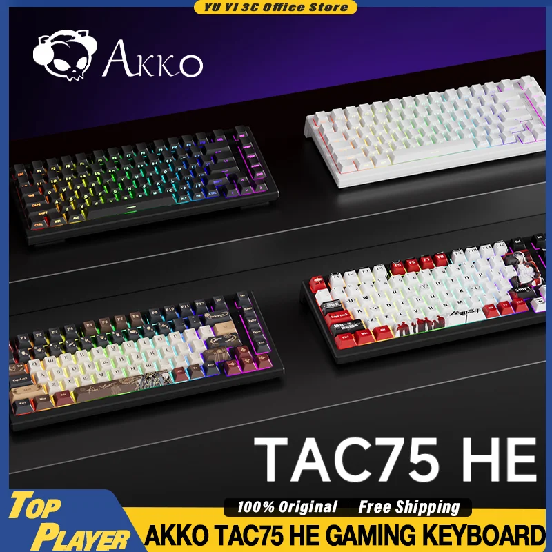 

AKKO TAC75 HE Gaming Keyboard Hall Effect Magnetic Switch Support 0.01mm RT 8K Polling Rate Customized Hot Swappable Dynamic RGB