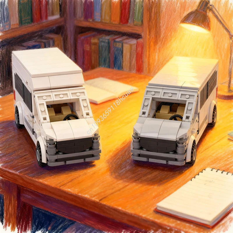 

539 деталей MOC Mercedes-Benz Sprinter: Модель городского автомобиля, конструктор, подарок на Рождество, развивающая игрушка, креативный набор для сборки своими руками