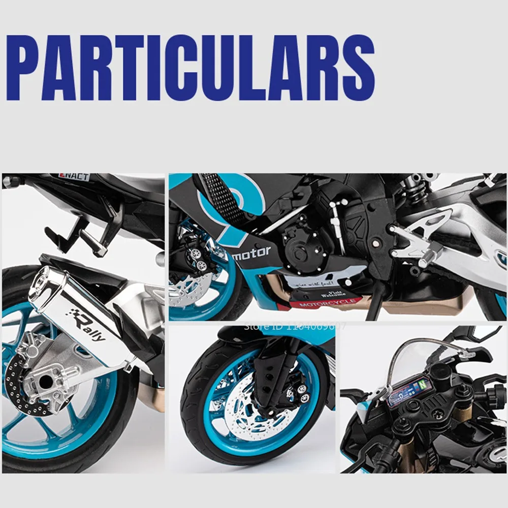 Maßstab 1:9 R1M CBR1000RR Motorrad Simulation Spielzeug Modelle Legierung Diecast Sound Licht Stoßdämpfung Miniatur Motorrad Spielzeug