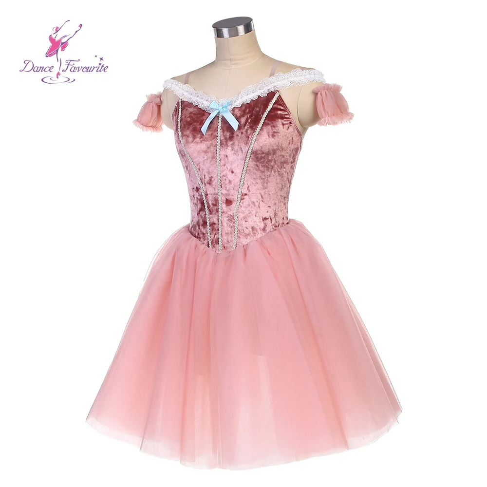 Hot Pink  Velvet Bodice Ballet Tutu Dance Costumes Romantic Long Ballet Tutu Dance Cosutme 25063