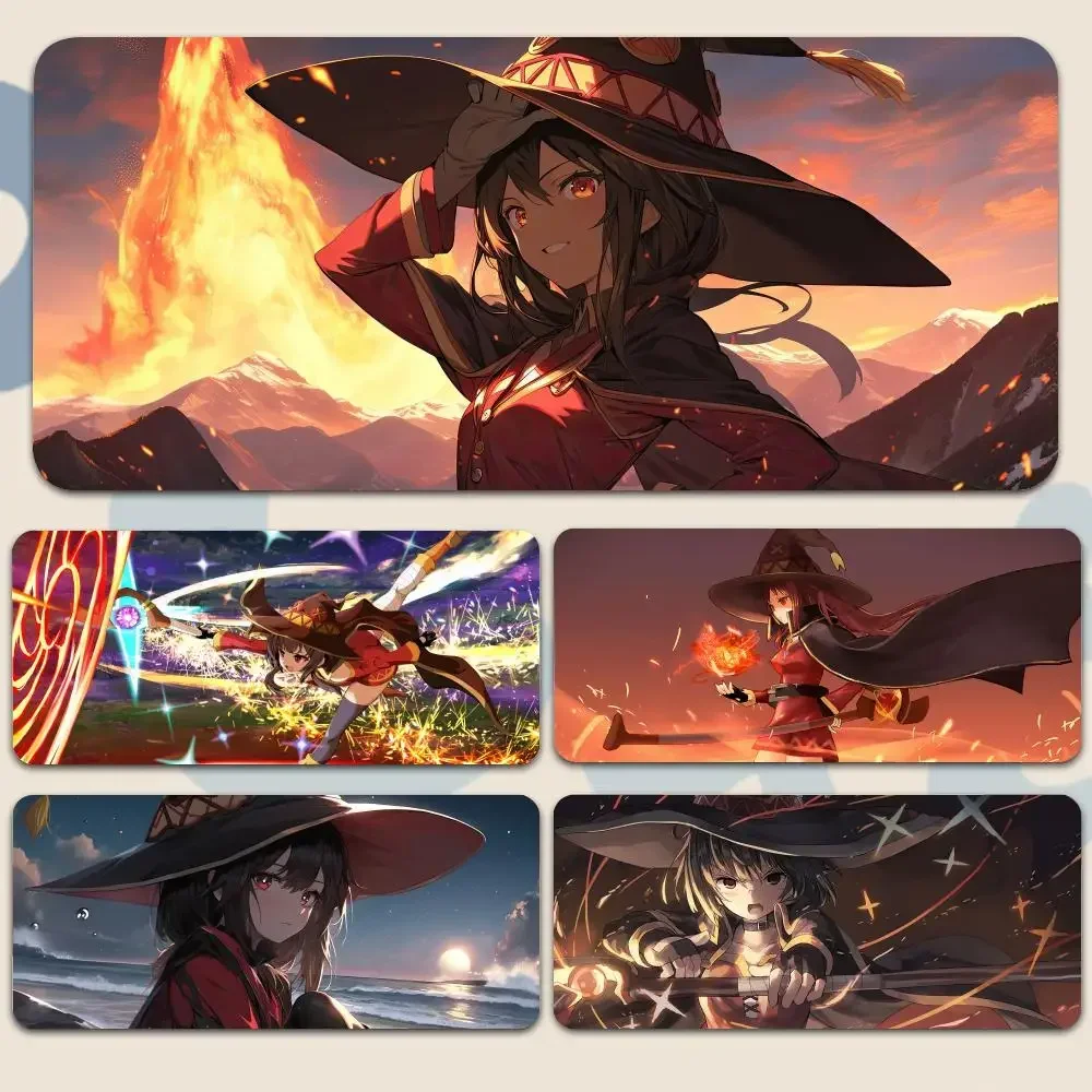 Anime Girl Megumin Mousepad Large Gaming Mouse Pad LockEdge Thickened Computer Keyboard Table Desk Mat