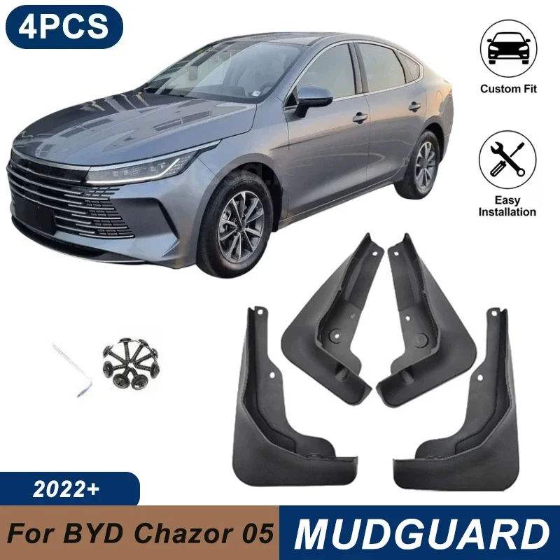 4PCS Car Mud Flaps For BYD Chazor 05 2022+ Waterproof Anti-Splash Fender Mudguards Auto Exterior Accessories