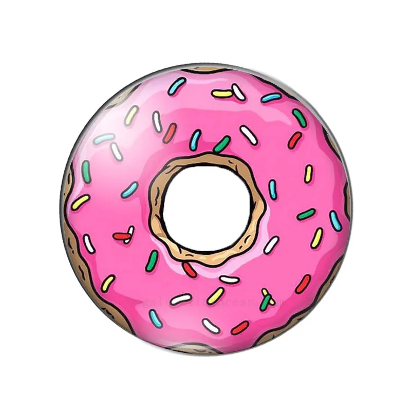 New Delicious donuts paintings 10pcs 12mm/18mm/20mm/25mm Round photo glass cabochon demo flat back Making findings