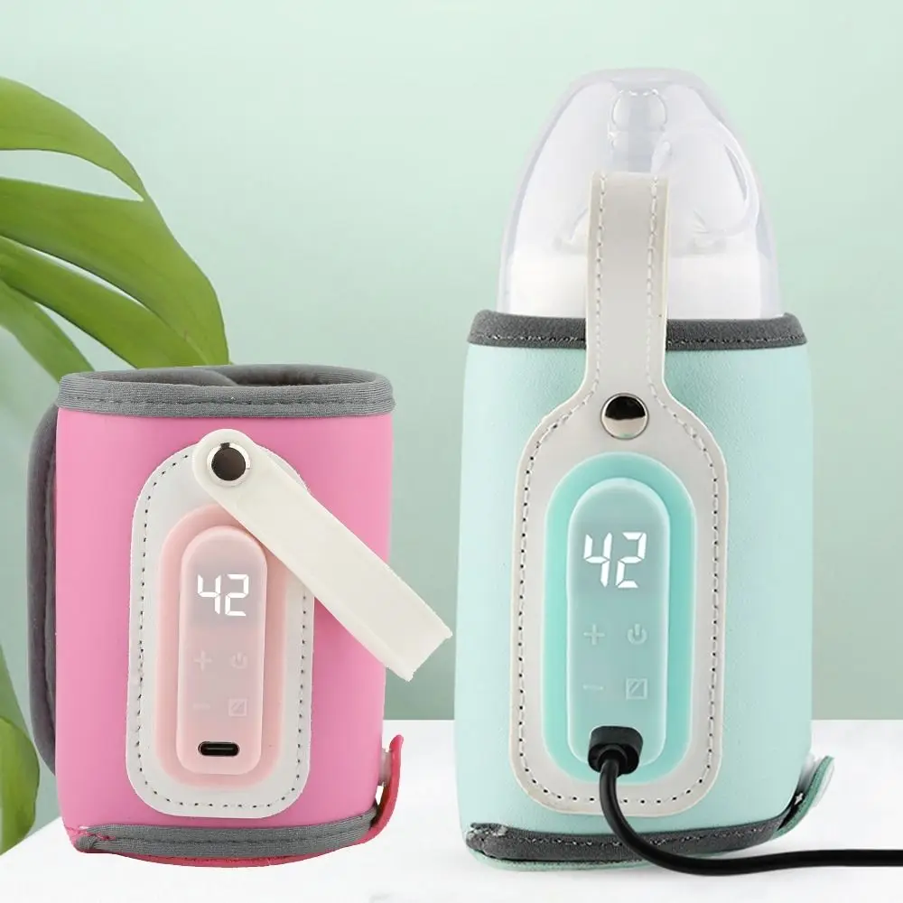 

LED Display Portable Baby Bottle Warmer Temperature Adjust 24H Constant Temperature Milk Bottle Insulation Sleeve Fast Heating