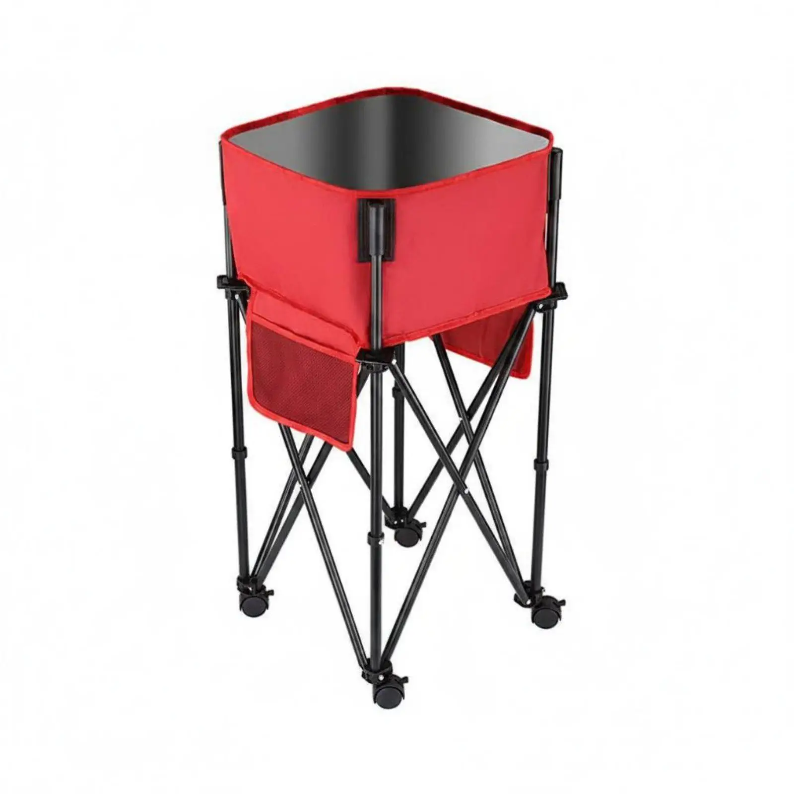 Large Capacity Outdoor Folding Storage Iron Oxford Ball Cart Tennis Gear Basket for Coaches and Families