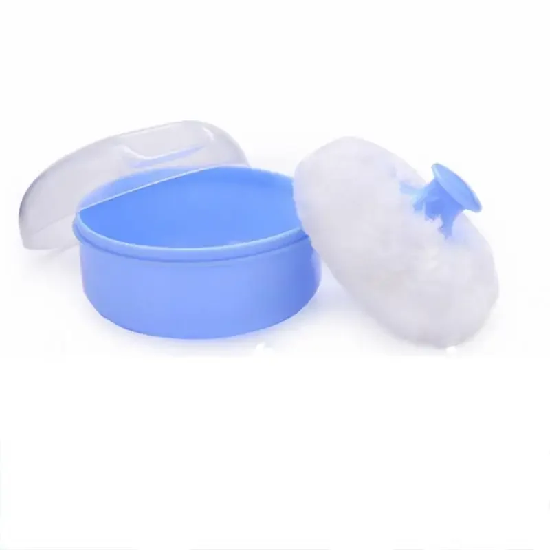 New High Quality Baby Soft Face Body Cosmetic Powder Puff Talcum  PP Box