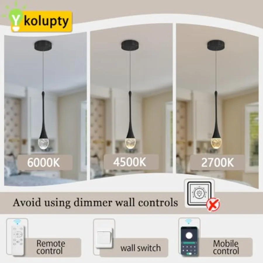 Modern Pendant Lights for Kitchen lsland LED Dimmable Raindrop Chandelier Crystal Ceiling Pendant Lighting for Dining Room Hall view 4
