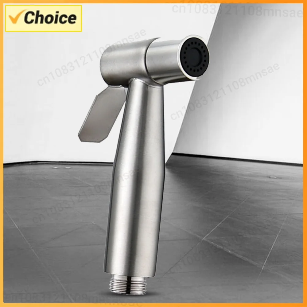 Portable Toilet Sprayer Gun Wear Resist Wash Bidet Faucet Spray with 2 Way Diverter & Hose Toilet Stainless Steel Spray Gun Set
