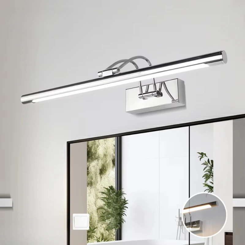 15W Modern Chrome Wall Lamps Bathroom Hotel Home Bedroom Front Dressing Light Emitting Diode Mirror Wall Lamps