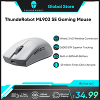 ThundeRobot ML903 SE Gaming Mouse Tri-Mode Wireless Mouse Bluetooth 2.4G 600mAh PAW3395 Lightweight Computer Mice For Pc Gamer