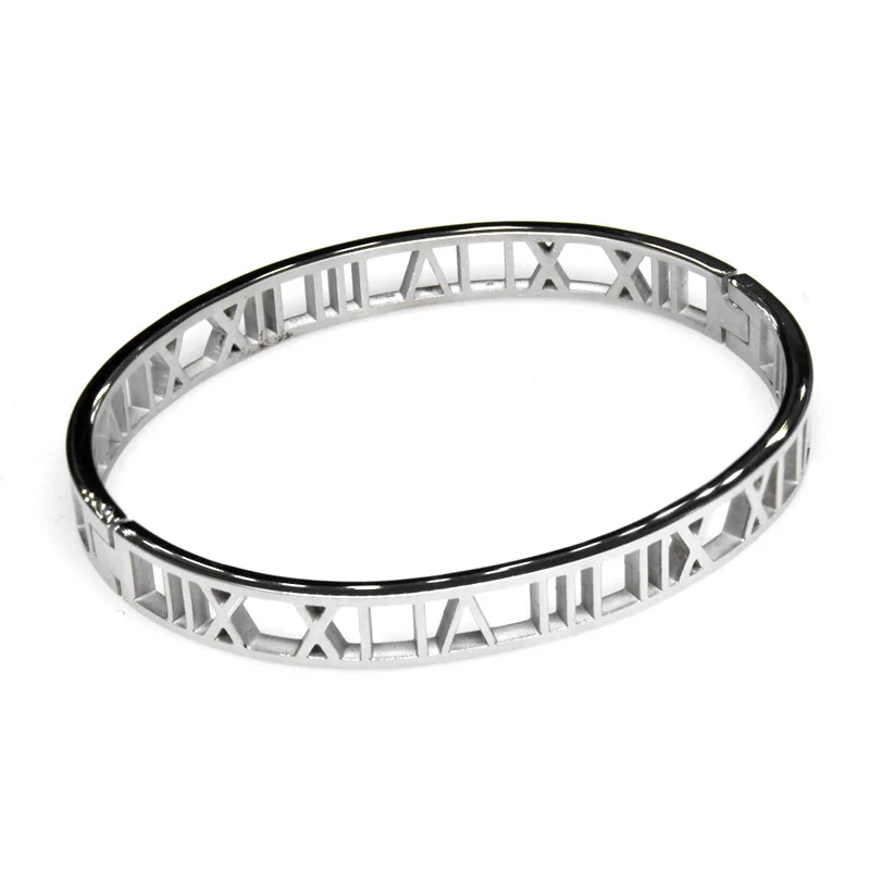 Luxury Roman Bracelet For Women Stainless Steel Bracelets For Couples Summer Fashion Jewelry Accessory