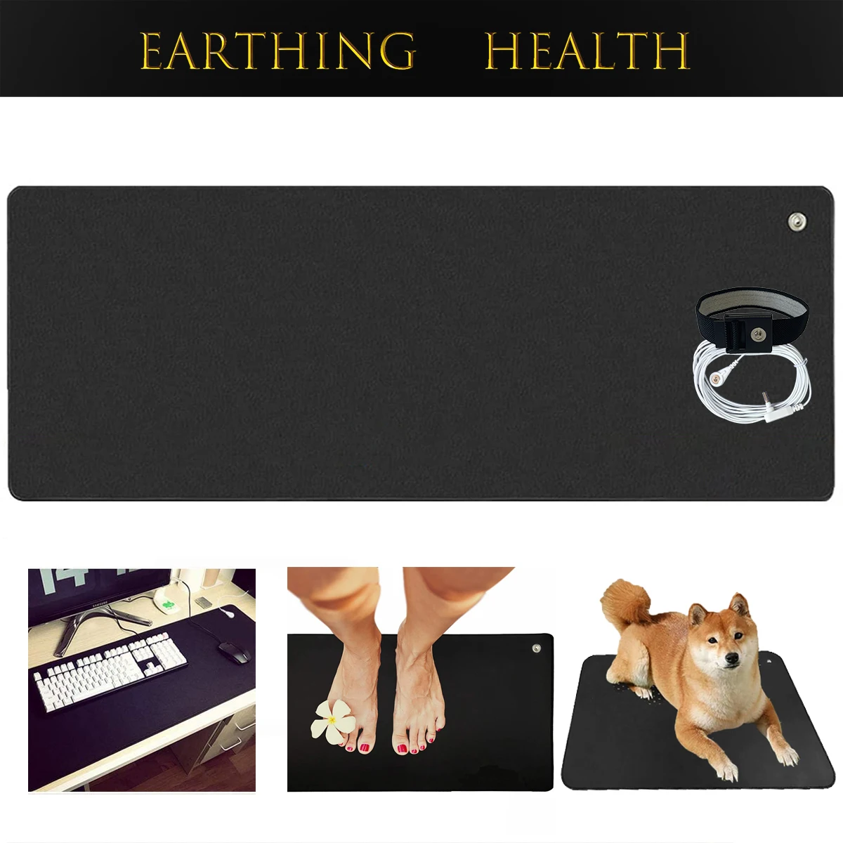 

Earthing Mat Antistatic Conductive PU Big Size Desk Pad with Grounding Cable EMF Protection Release Electrostatic for Health