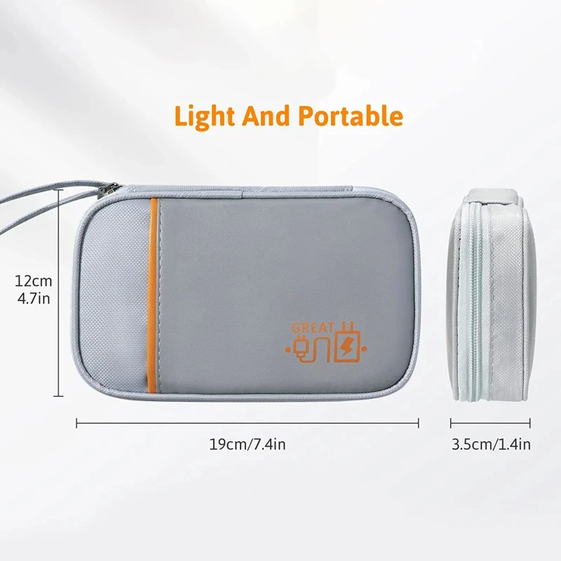 Electronics Organizer Electronic Accessories Bag Travel Waterproof for iPad Mini Kindle Hard Drives Cables Chargers Storage Bag