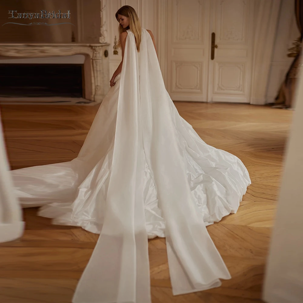 

Длинная шифоновая свадебная накидка с двумя длинными лентами, элегантное свадебное ожерелье, новая модная шаль DJ489