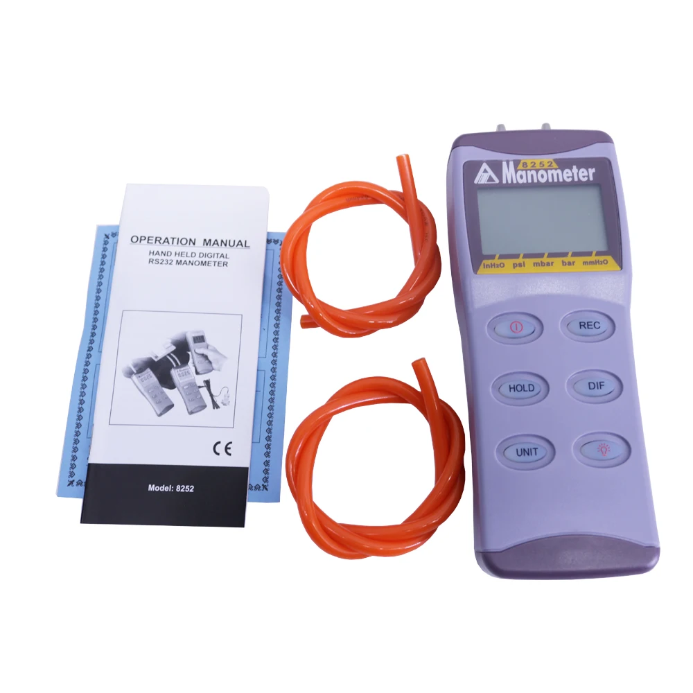 AZ8252 Portable Digital Manometer Digital Differential Pressure Meter 2PSI Pressure Gauge