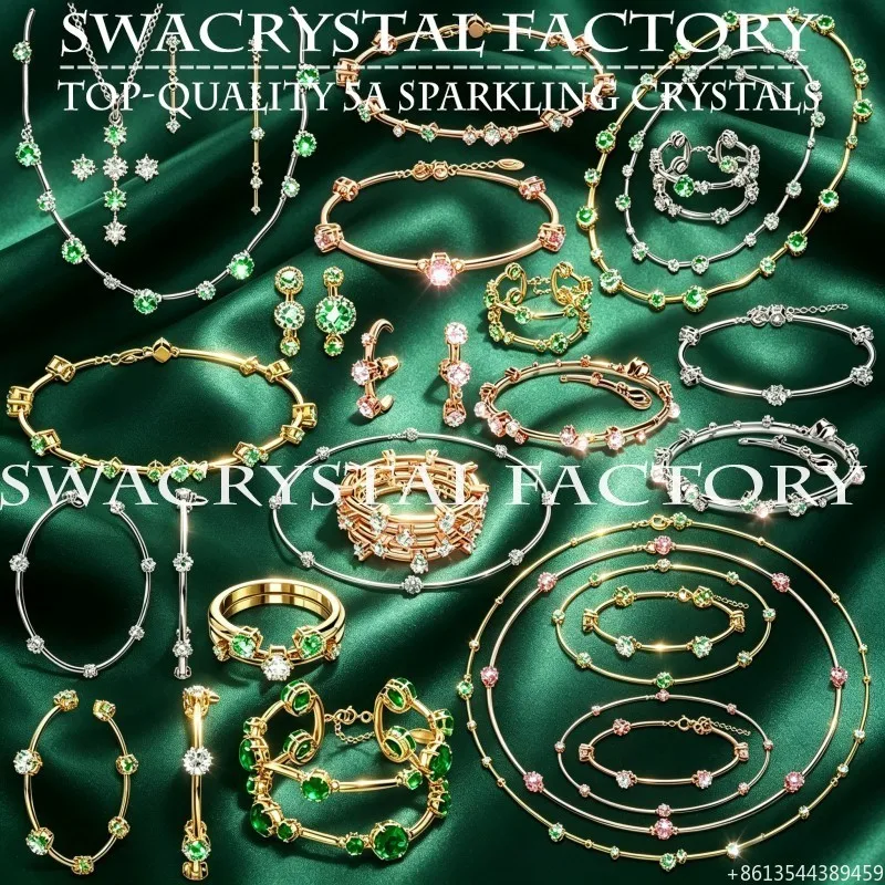 Luxury Multi Layer Chain Designer Jewelry Set for Women Colorful Flower Pendant Necklace Hoop Earring Cuff Bracelet Wedding Ring
