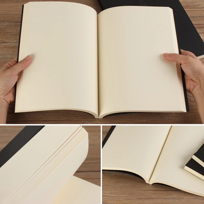 16k Blank Sketchbook Notebook, Sketch Journal With Black Cover,Drawing Notebook For Artists,Students,And Beginners,140 Pages