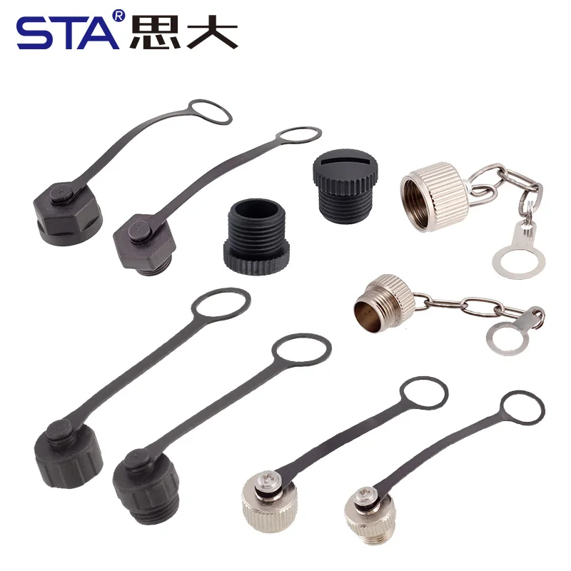 M12 Plastic Dustproof Inner Outer Screw Dust Cover Panel Mount Connectors Thread Dust Cap