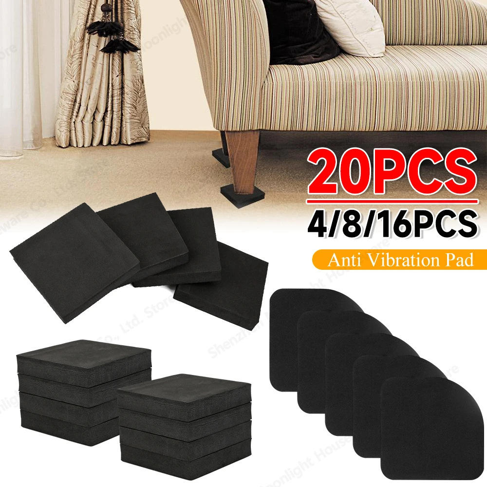 20-4Pc Anti Vibration Feet Pads Waterproof Legs Slipstop Silent Skid Raiser Mat Universal Silent Support Dampers Stand Furniture