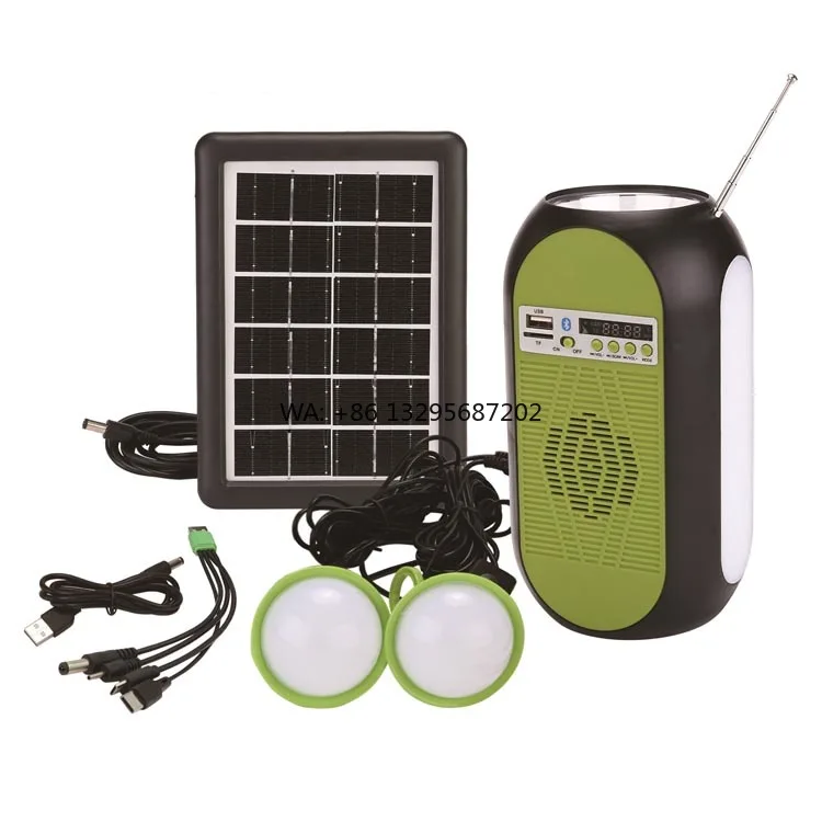 

Portable Blue Tooth Solar Lighting Small System MP3 Outdoor Rechargeable Camping Indoor Emergency Light System with Speaker