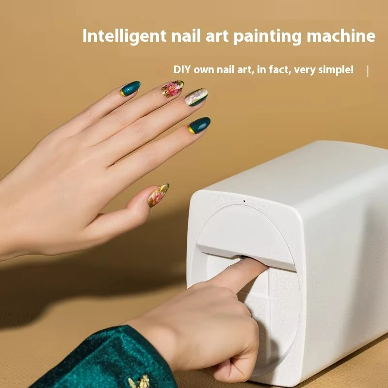 O2Nails M1 آلة طلاء الأظافر الاحترافية الصغيرة المحمولة التلقائية ثلاثية الأبعاد التكنولوجيا الطاقة الكهربائية الخدمة الذاتية مسمار واي فاي